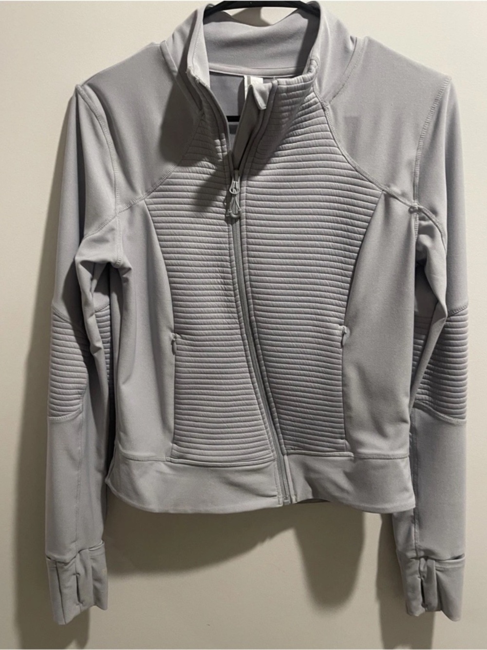 Athletic Jacket Women MONDETTA Gray Full Zip Polyester Stretch Workout Top S